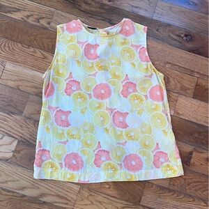 ANTHROPOLOGIE CITRUS FRUIT TANK 100% SILK